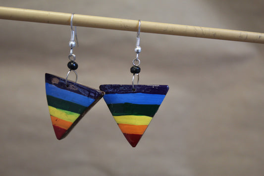 Jaraguá Coconut Tri-Rainbow Earrings