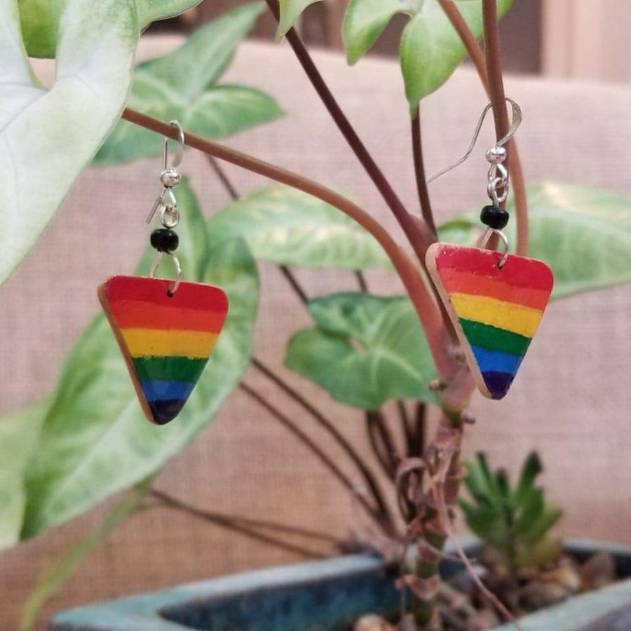 Jaraguá Coconut Tri-Rainbow Earrings