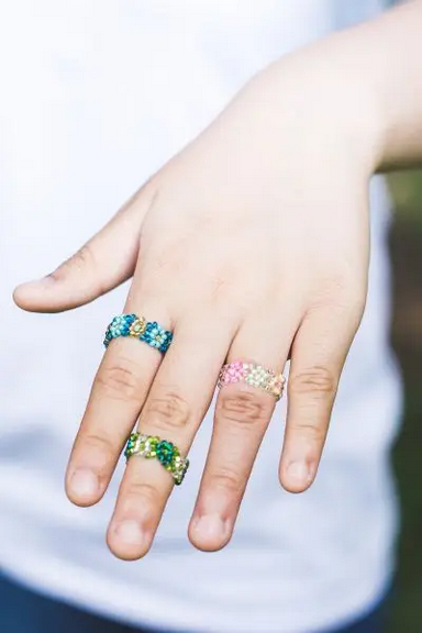 Beaded Flower Ring